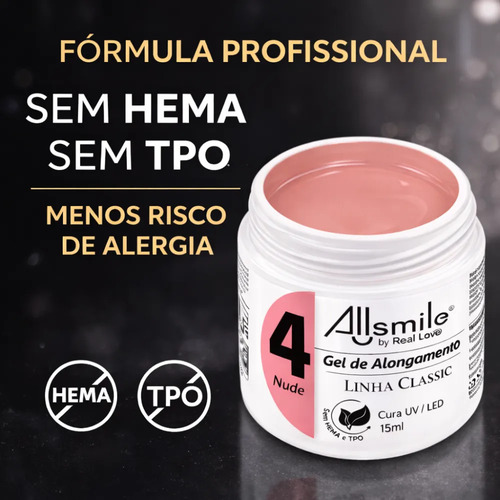 Gel De Alongamento 15ml Allsmile Sem Hem ...